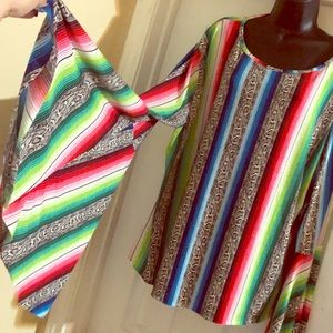 Sarape bell sleeve Lucky & Blessed shirt